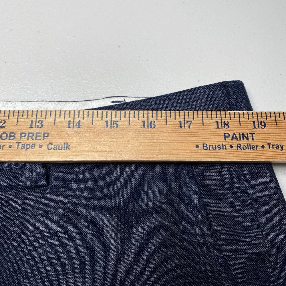 Polo by Ralph Lauren Pants 38x30 (38x29.5) Flat Front Linen Cotton Navy